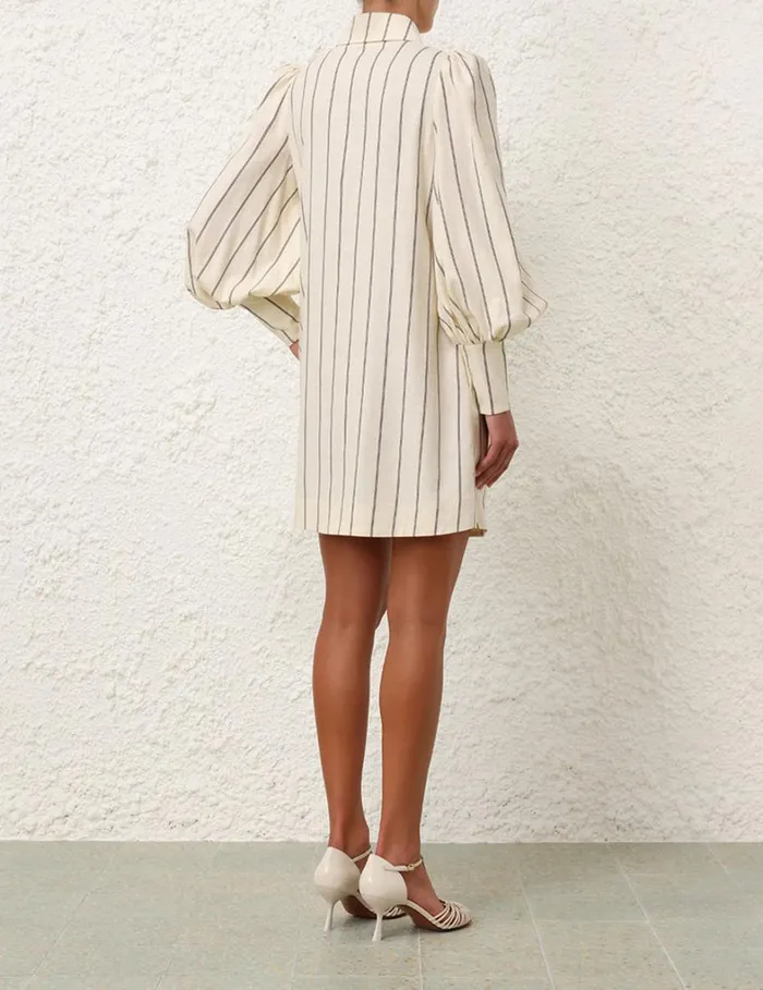 Women Dresses Zimmermann Natura Stripe Tunic Dress Navycream Stripe