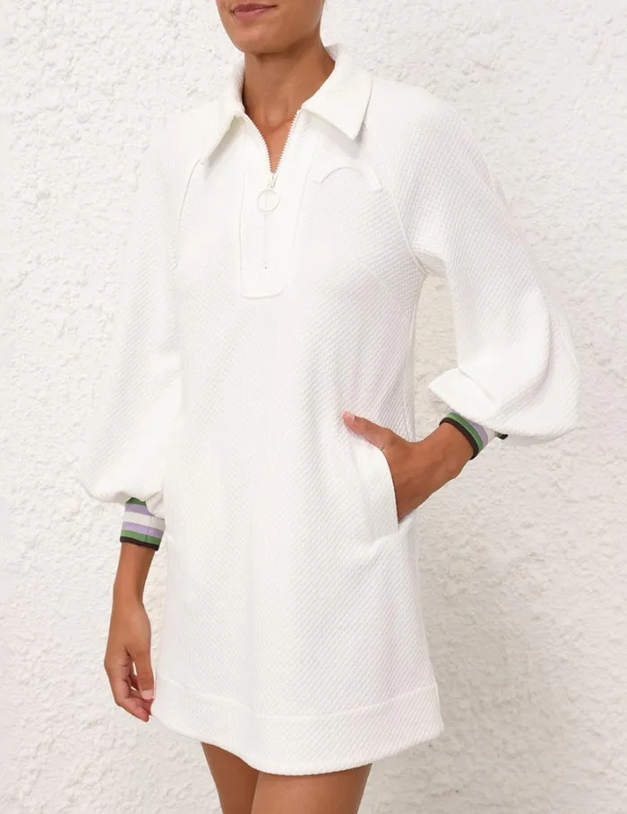 Women Dresses Zimmermann Natura Textured Jersey Dress Ivory