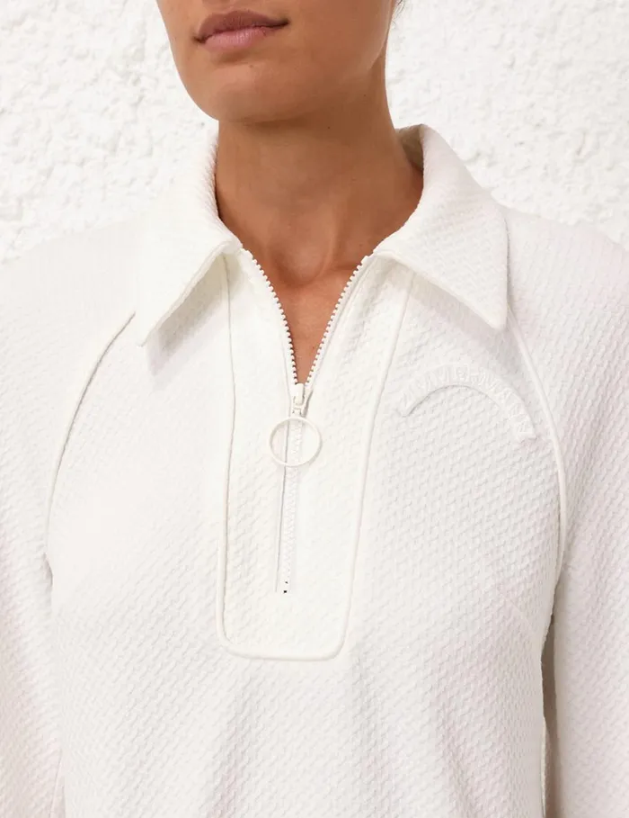 Women Dresses Zimmermann Natura Textured Jersey Dress Ivory