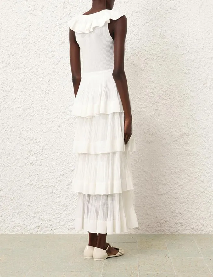 Women Dresses Zimmermann Natura Tiered Ruffle Dress Cream