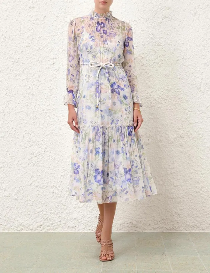 Women Dresses Zimmermann Natura Tubular Midi Blue Garden Print