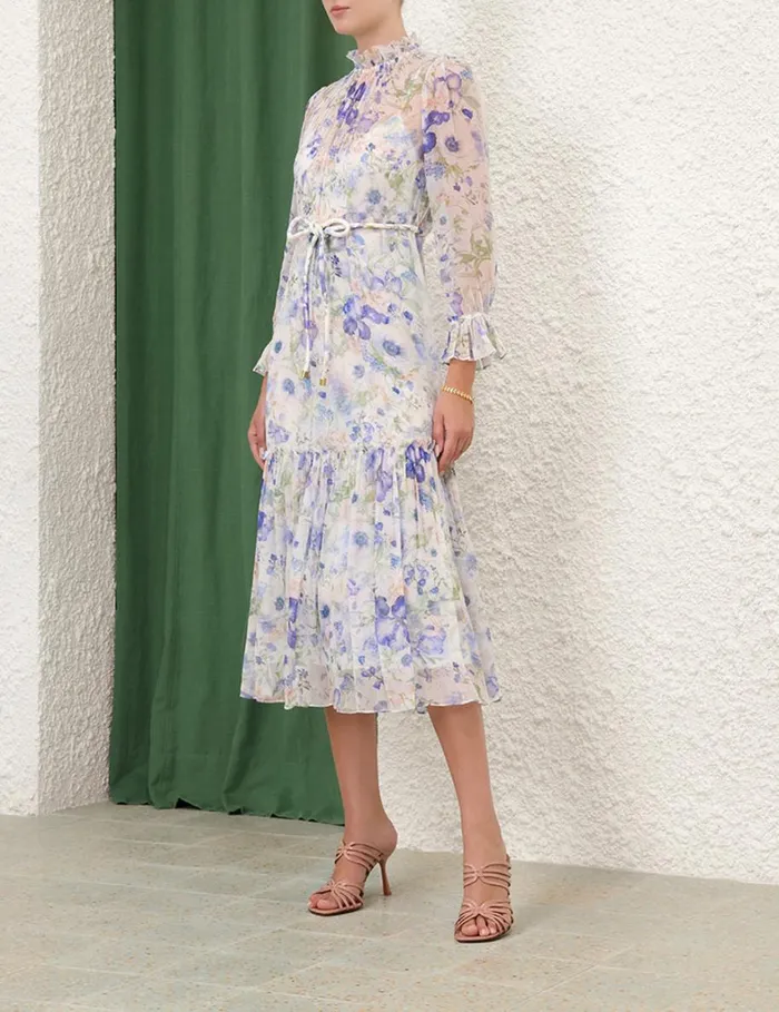 Women Dresses Zimmermann Natura Tubular Midi Blue Garden Print