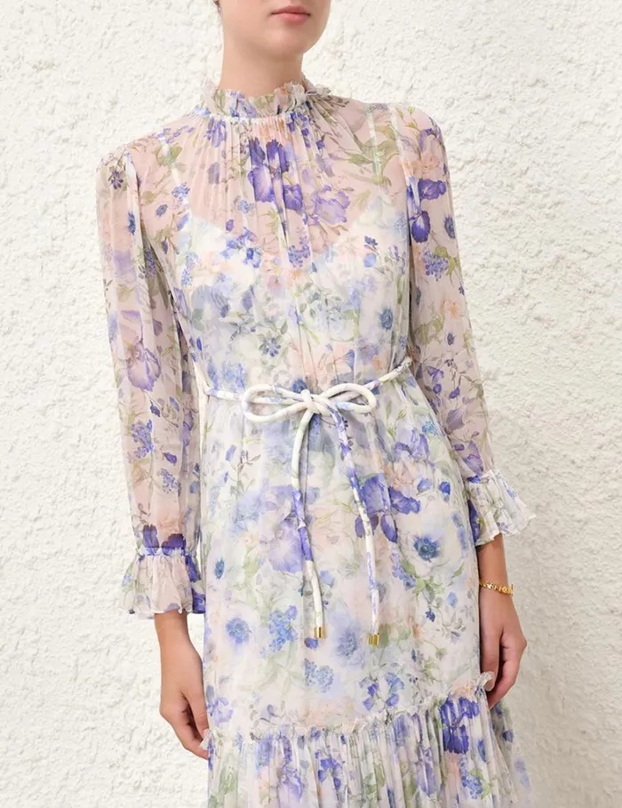 Women Dresses Zimmermann Natura Tubular Midi Blue Garden Print