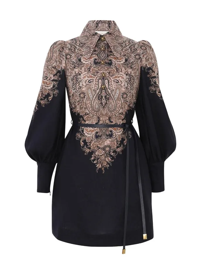 Women Dresses Zimmermann Natura Tunic Dress Navy Paisley