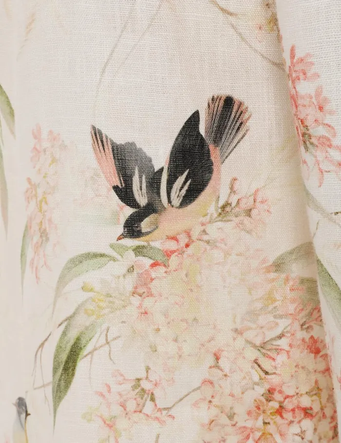 Women Dresses Zimmermann Picnic Dress Coral Birds