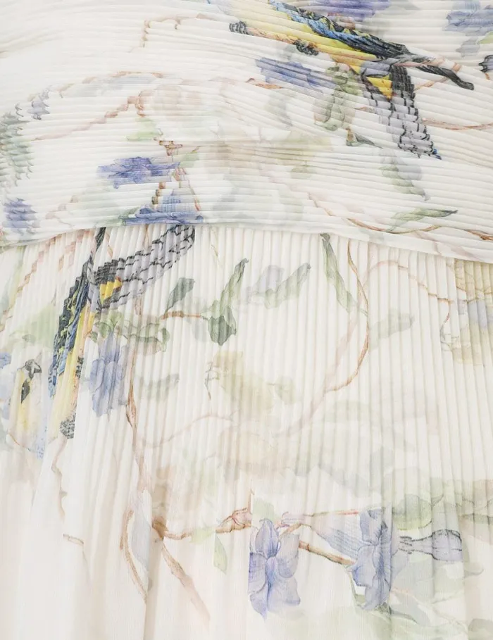 Women Dresses Zimmermann Pleated Midi Dress Blue Birds