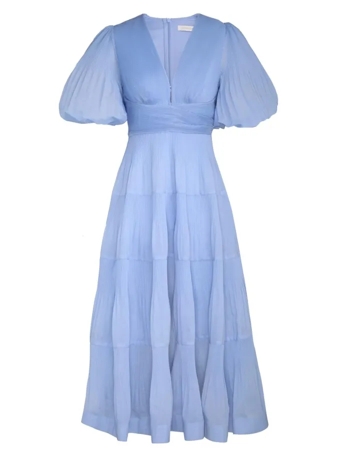 Women Dresses Zimmermann Pleated Midi Dress Jacaranda