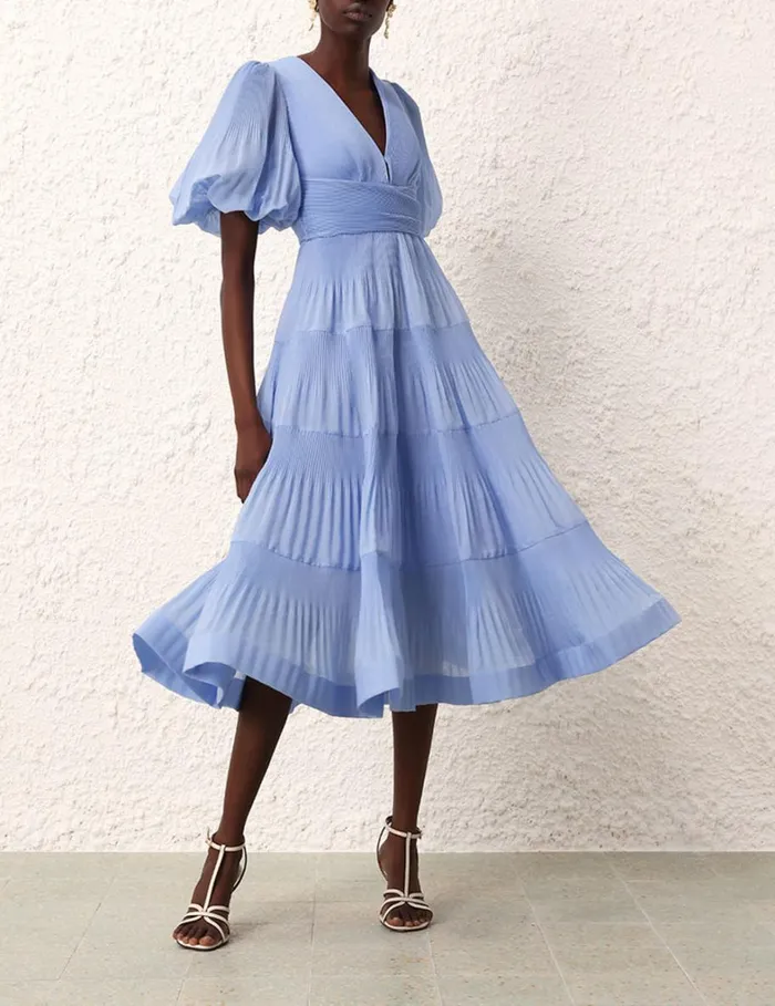 Women Dresses Zimmermann Pleated Midi Dress Jacaranda