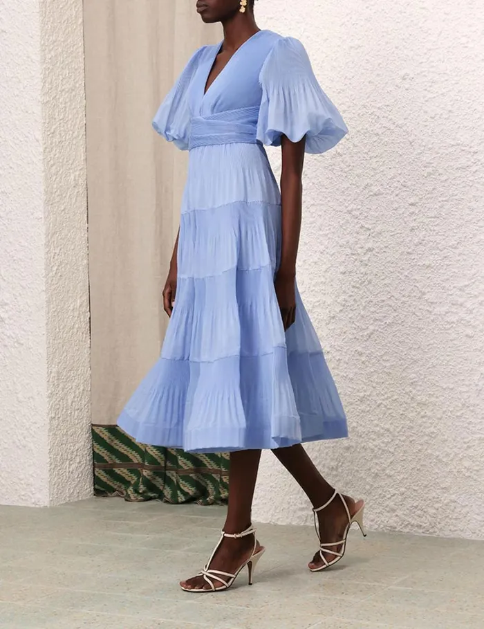 Women Dresses Zimmermann Pleated Midi Dress Jacaranda