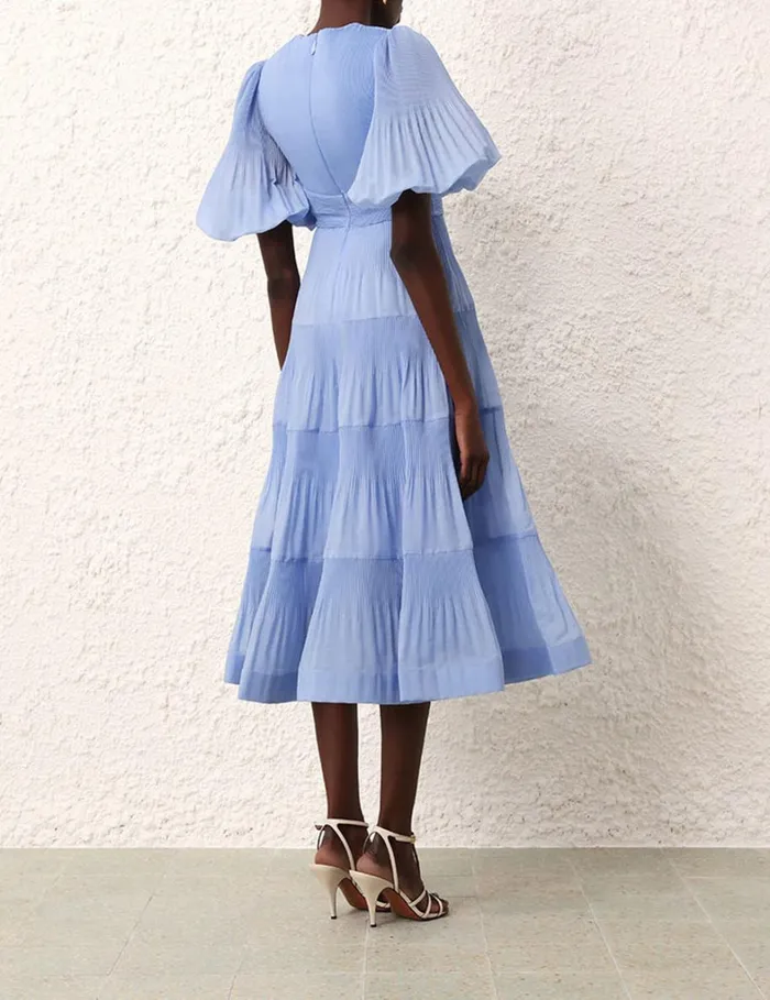 Women Dresses Zimmermann Pleated Midi Dress Jacaranda