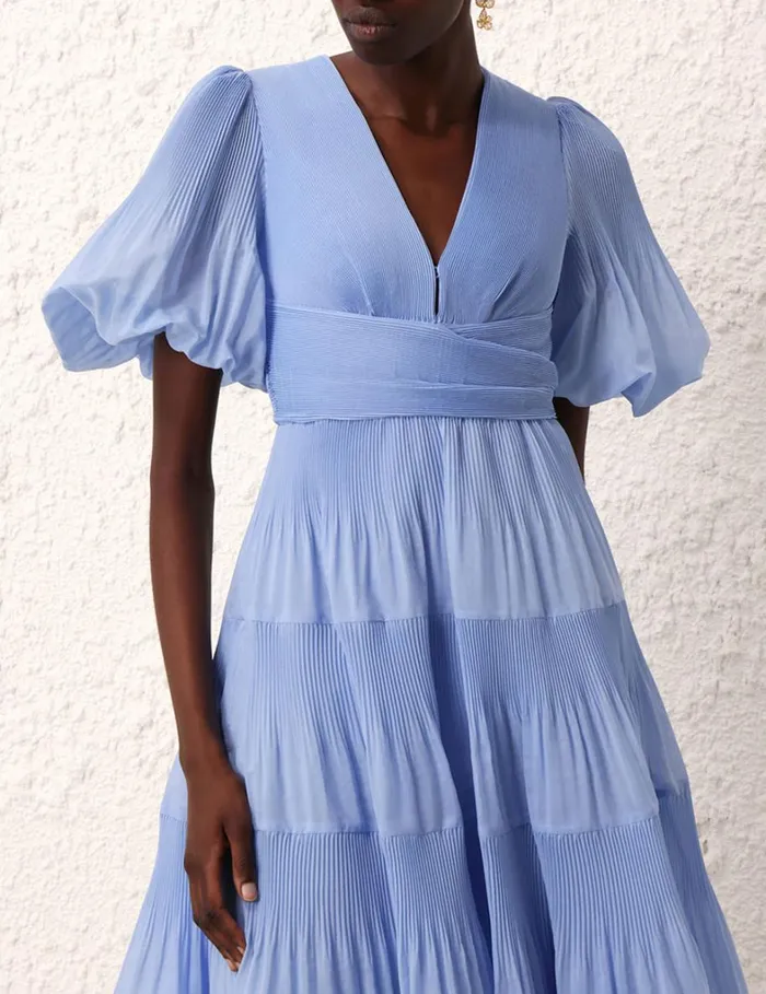 Women Dresses Zimmermann Pleated Midi Dress Jacaranda