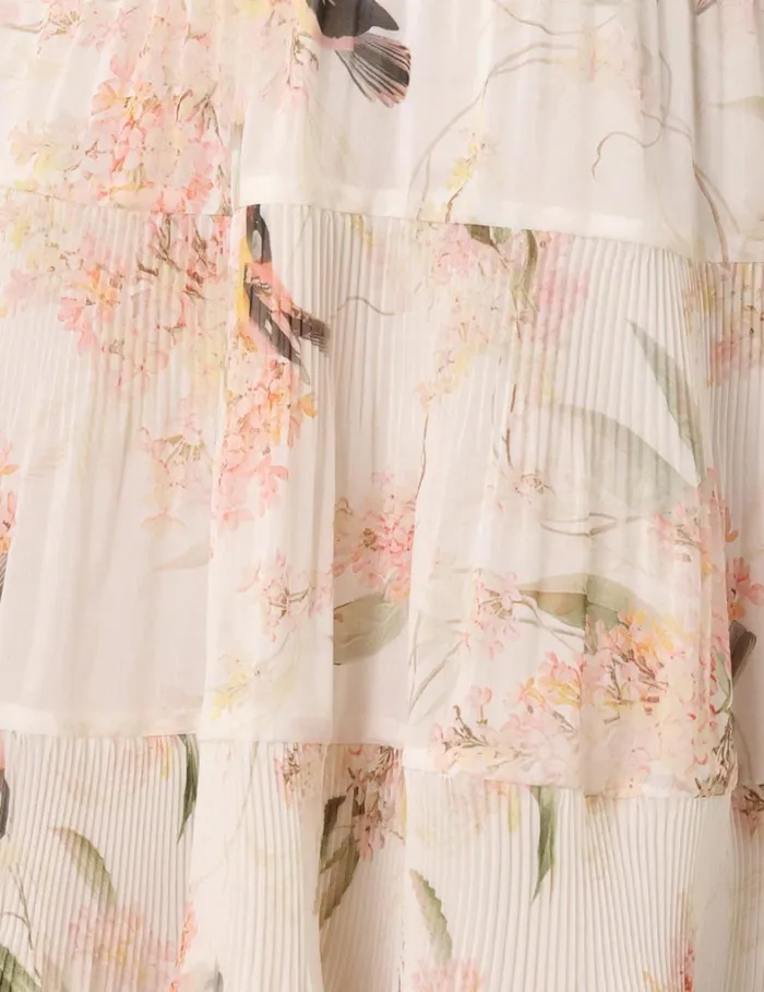 Women Dresses Zimmermann Pleated Mini Dress Coral Birds