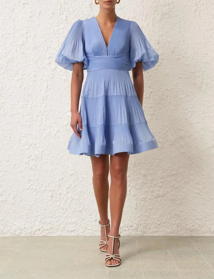 Women Dresses Zimmermann Pleated Mini Dress Jacaranda