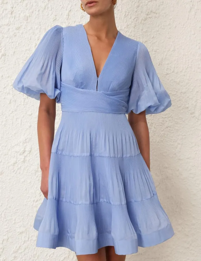 Women Dresses Zimmermann Pleated Mini Dress Jacaranda