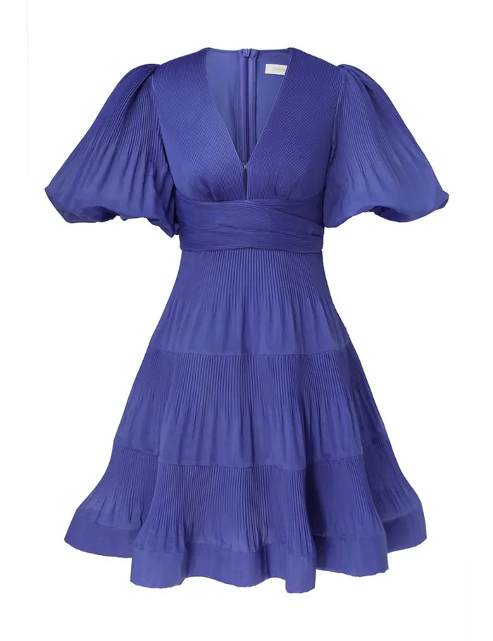 Women Dresses Zimmermann Pleated Mini Dress Lapis