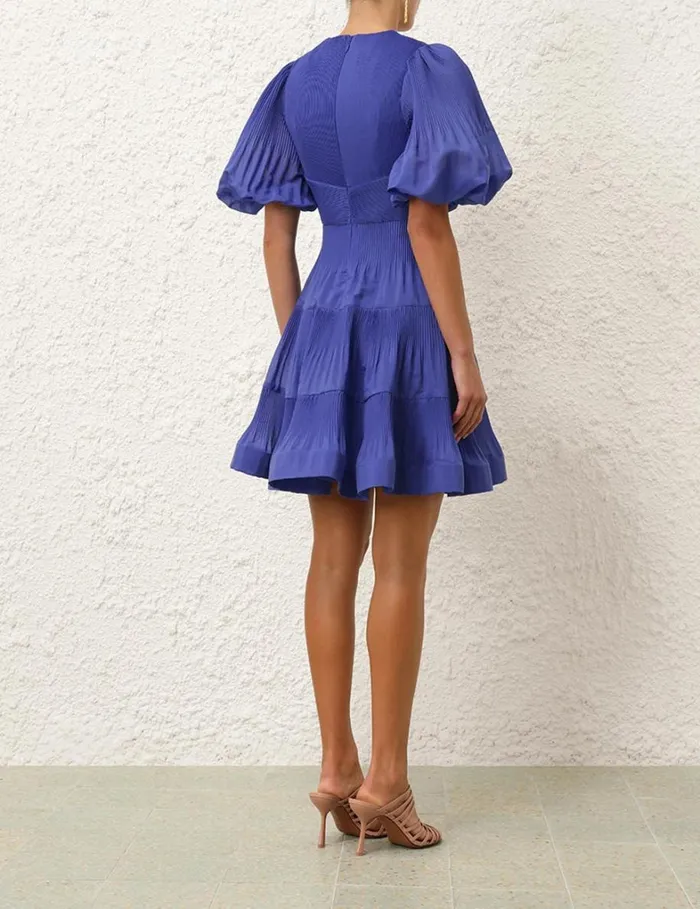 Women Dresses Zimmermann Pleated Mini Dress Lapis