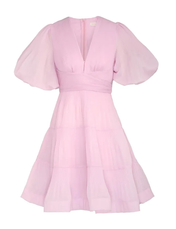 Women Dresses Zimmermann Pleated Mini Dress Pink