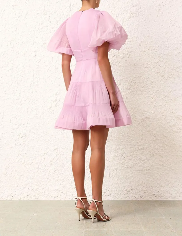 Women Dresses Zimmermann Pleated Mini Dress Pink
