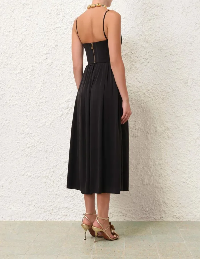 Women Dresses Zimmermann Silk Corset Dress Black