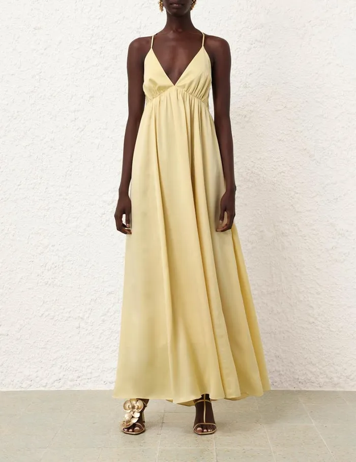 Women Dresses Zimmermann Silk Slip Dress Butter