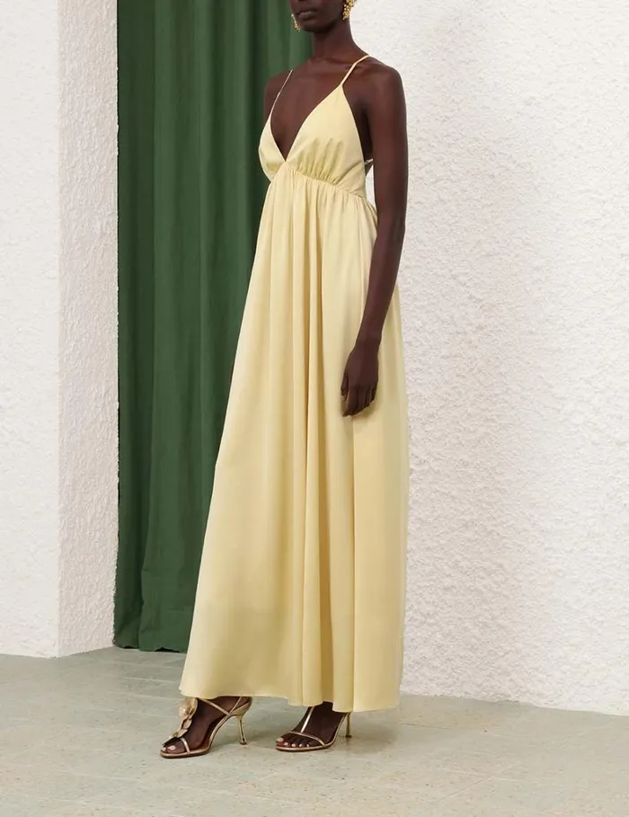 Women Dresses Zimmermann Silk Slip Dress Butter