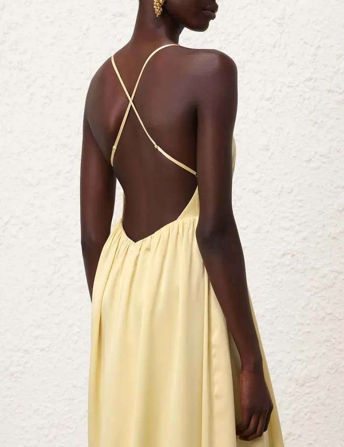 Women Dresses Zimmermann Silk Slip Dress Butter