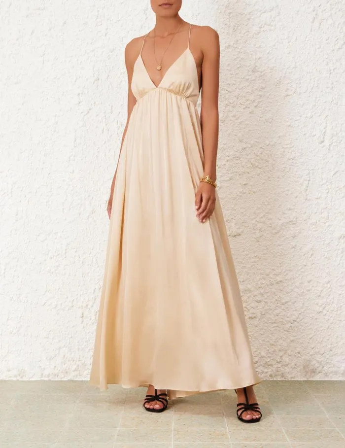 Women Dresses Zimmermann Silk Slip Dress Tea