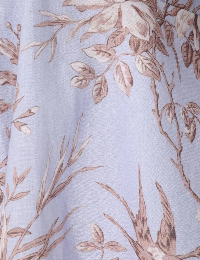 Women Dresses Zimmermann Tie Neck Mini Dress Blue Mockingbird