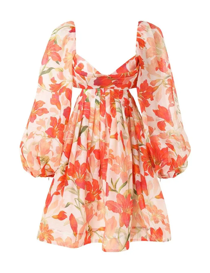 Women Dresses Zimmermann Tranquillity Bralette Mini Red Lily