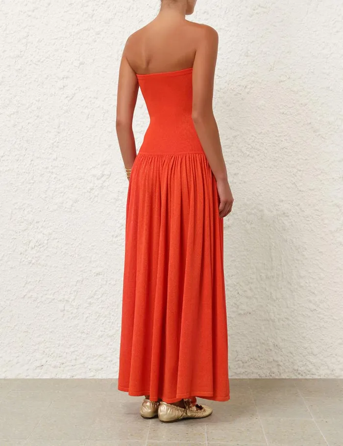 Women Dresses Zimmermann Tranquillity Metallic Dress Tomato