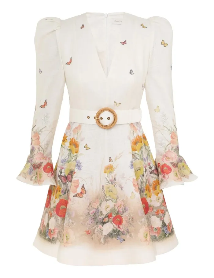 Women Dresses Zimmermann Tranquillity Mini Dress Red Butterflies