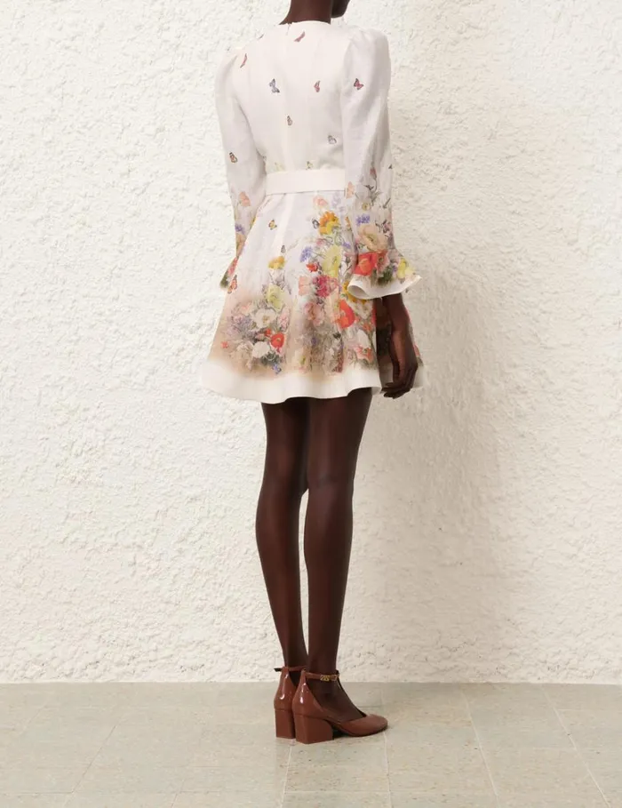 Women Dresses Zimmermann Tranquillity Mini Dress Red Butterflies