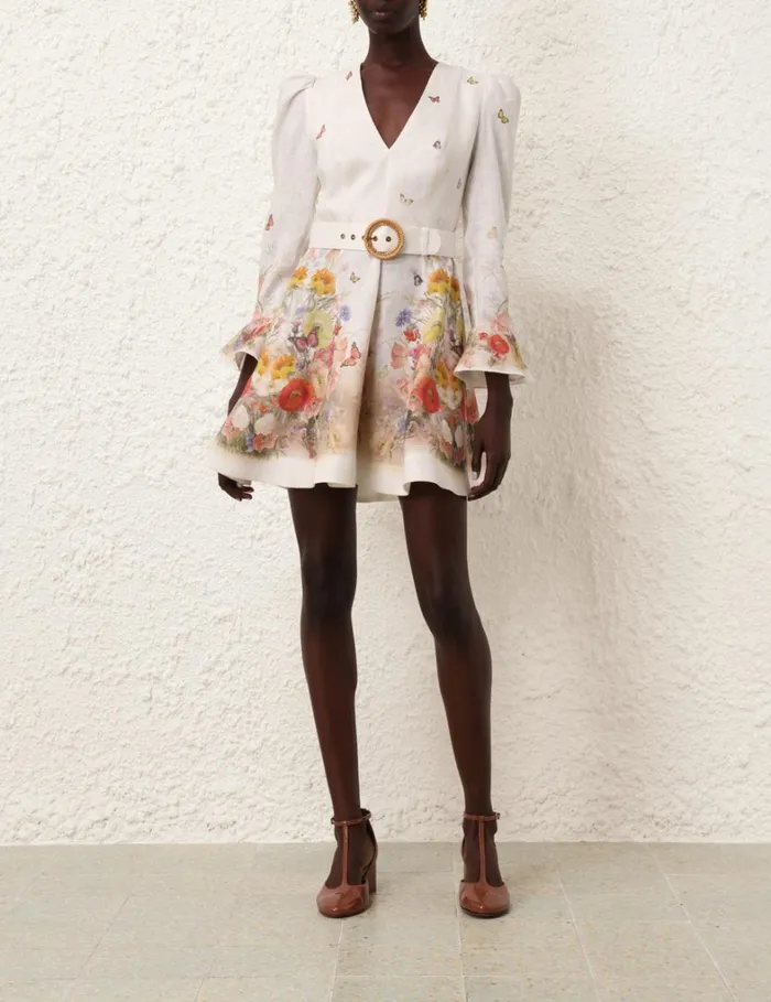Women Dresses Zimmermann Tranquillity Mini Dress Red Butterflies
