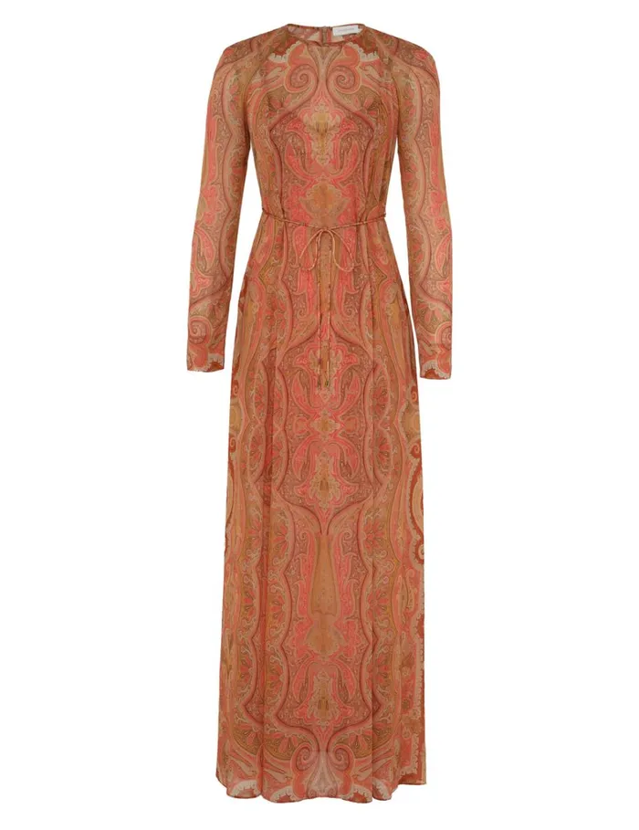 Women Dresses Zimmermann Tranquillity Sheath Dress Red Paisley