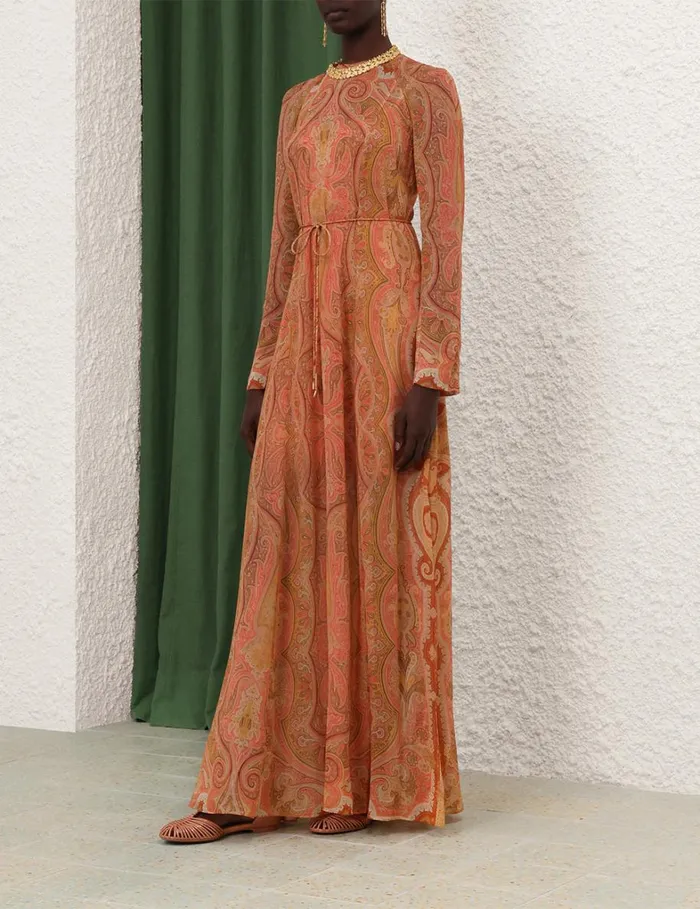 Women Dresses Zimmermann Tranquillity Sheath Dress Red Paisley