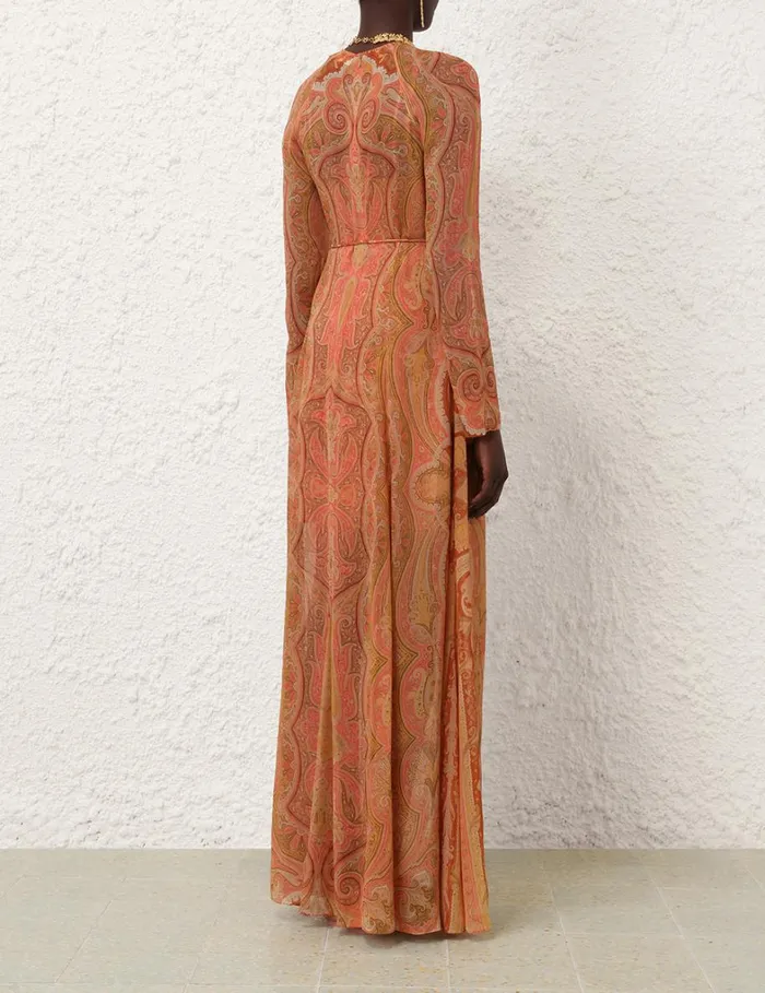 Women Dresses Zimmermann Tranquillity Sheath Dress Red Paisley