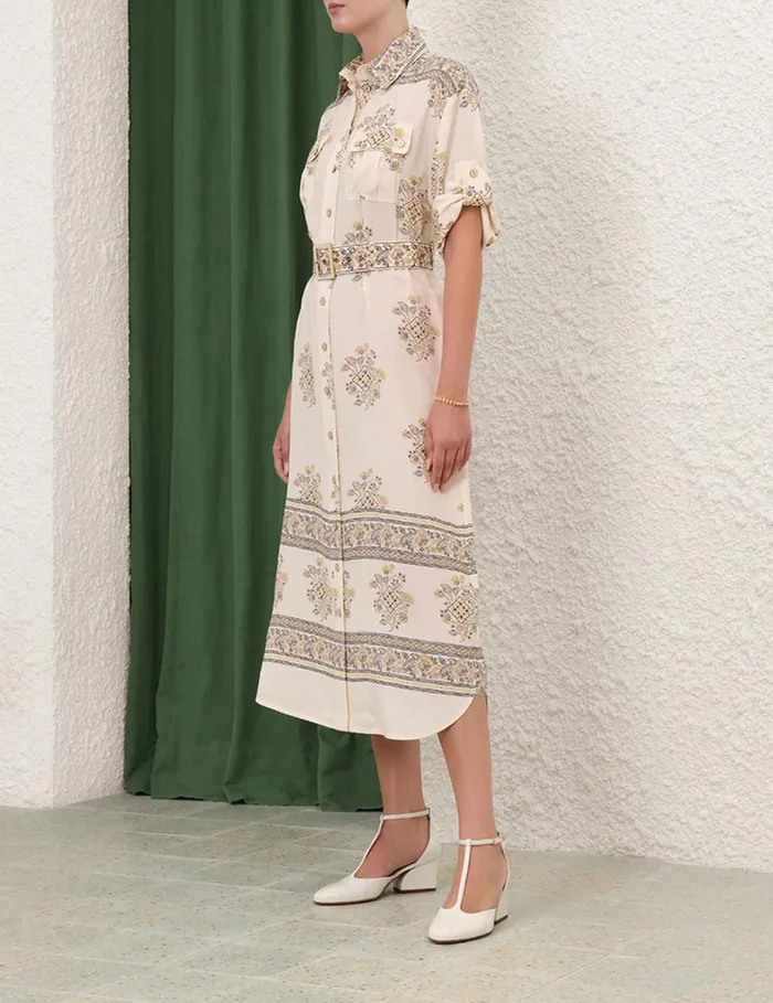 Women Dresses Zimmermann Utility Dress Utility Dot Lemon