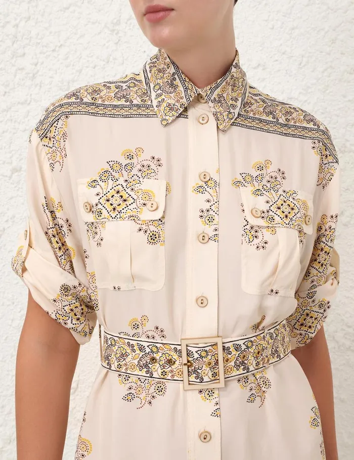 Women Dresses Zimmermann Utility Dress Utility Dot Lemon