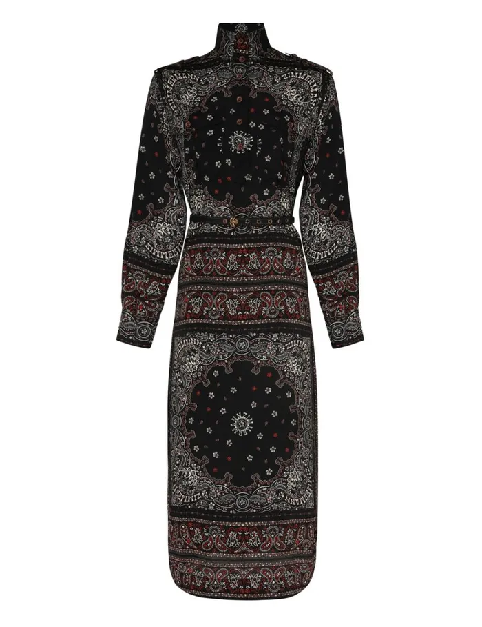 Women Dresses Zimmermann Utility Midi Dress Black Bandana