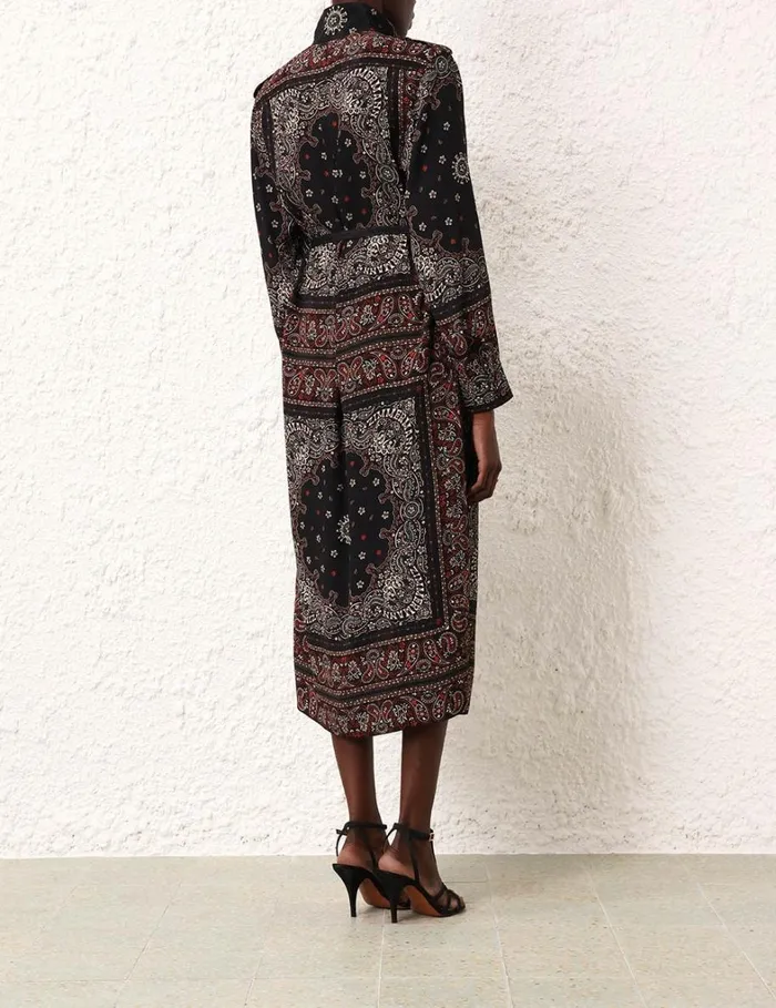 Women Dresses Zimmermann Utility Midi Dress Black Bandana