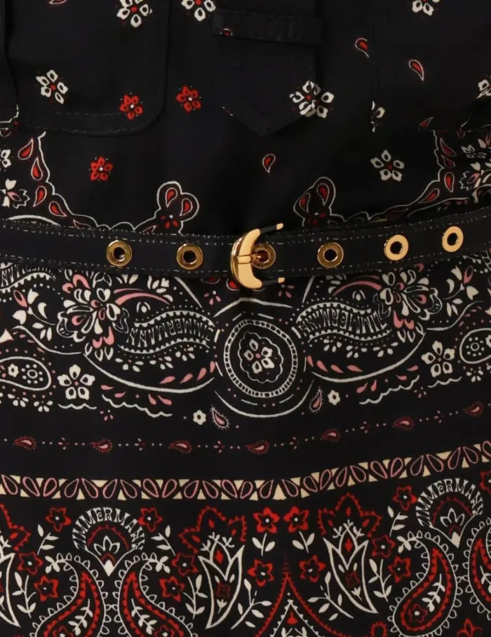 Women Dresses Zimmermann Utility Midi Dress Black Bandana