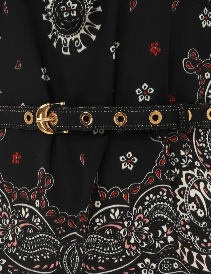 Women Dresses Zimmermann Utility Mini Dress Black Bandana