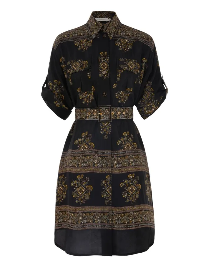 Women Dresses Zimmermann Utility Short Dress Utility Dot Black