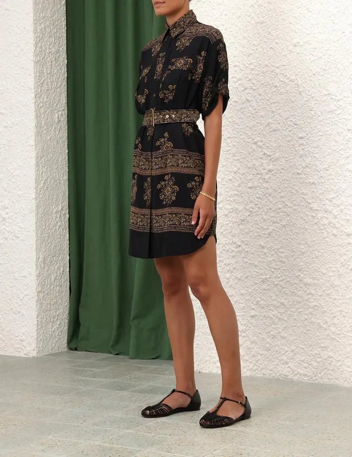 Women Dresses Zimmermann Utility Short Dress Utility Dot Black