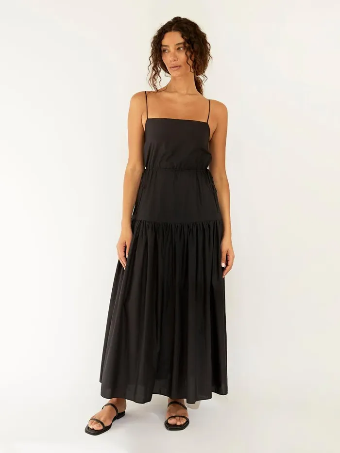 Women Drop Waist Sundress Black The UNDONE Dresses