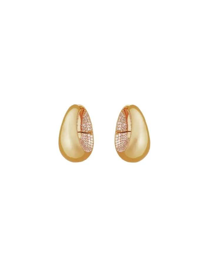 Women Earrings Zimmermann Carved Pave Hoops Gold
