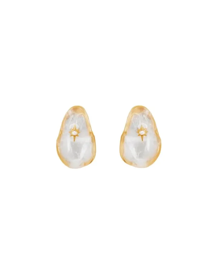 Women Earrings Zimmermann Crystal Pebble Earrings Goldtransparent Quartz