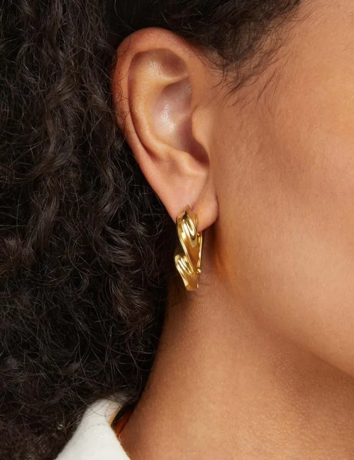 Women Earrings Zimmermann Paint Stroke Hoops Gold