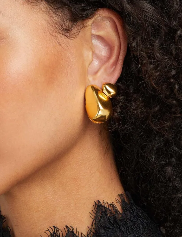 Women Earrings Zimmermann Pebble Huggies Gold