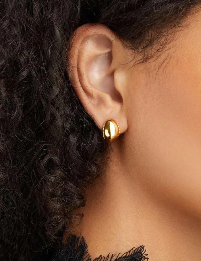 Women Earrings Zimmermann Pebble Huggies Gold